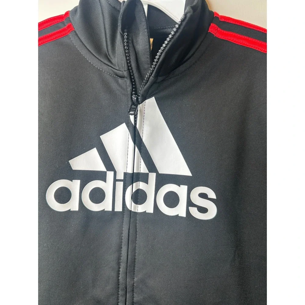 Adidas Toddler Boys Black Red 2 Piece Track Suit Set AG0387N Size 24M NWT